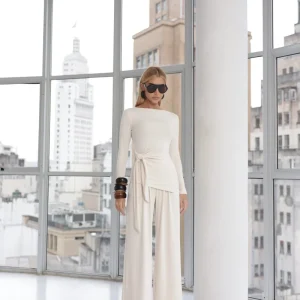 Conjunto Blusa Nó Areia
