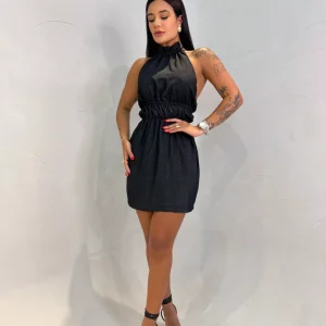 Vestido Frente Única com Rolotê